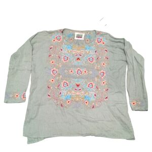 Johnny Was Multicolor Embroidered Top Small